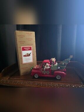 Jim Shore Country Living Red Santa Truck Holiday Figurine NWT